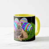 Französische Bulldogge Happy Easter French Bulldog マグカップ (正面右)