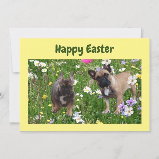 Französische Bulldogge Happy Easter French Bulldog 招待状 (正面)