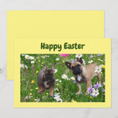 Französische Bulldogge Happy Easter French Bulldog 招待状 (正面/裏面)