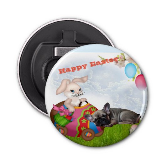 Französische Bulldogge Happy Easter French Bulldog 栓抜き (正面)