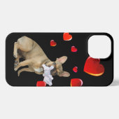Französische Bulldogge Happy new Year Herz iPhoneケース (裏面横)