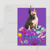 Französische Bulldogge Happy Summer French Bulldog ポストカード (正面/裏面)