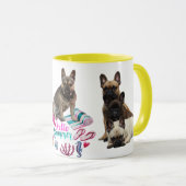 Französische Bulldogge Happy Summer French Bulldog マグカップ (正面右)
