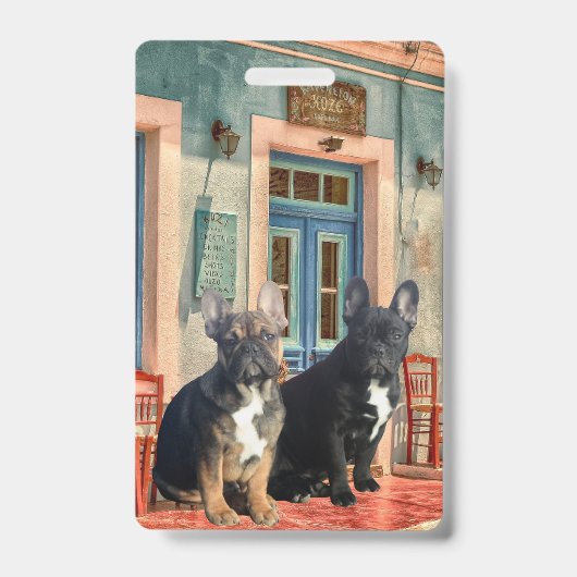 Französische Bulldogge Haus French Bulldog  バッジ (正面)