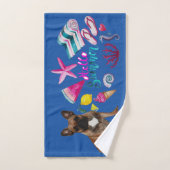 Französische Bulldogge Hello Summer French Bulldog ハンドタオル (ハンドタオル)