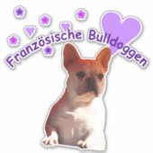Französische Bulldogge Herz French Bulldog  シール (正面)