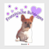 Französische Bulldogge Herz French Bulldog  シール (シート)