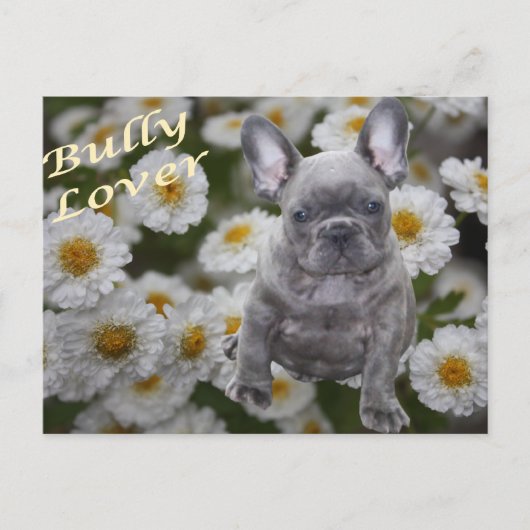 Französische Bulldogge Herz French Bulldog ポストカード (正面)