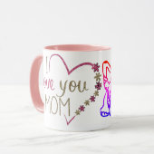 Französische Bulldogge Herz French Bulldog マグカップ (正面左)