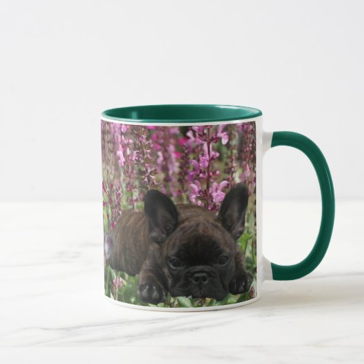 Französische Bulldogge Herz French Bulldog マグカップ (右)