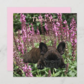 Französische Bulldogge Herz French Bulldog 招待状 (正面/裏面)