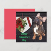 Französische Bulldogge Herz French Bulldog 招待状 (正面/裏面)