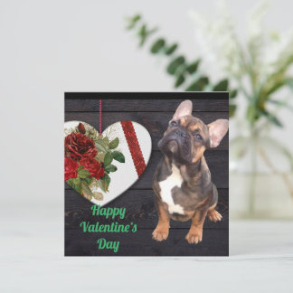 Französische Bulldogge Herz French Bulldog 招待状