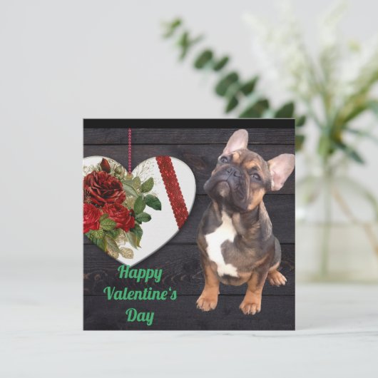Französische Bulldogge Herz French Bulldog 招待状 (スタンド正面)