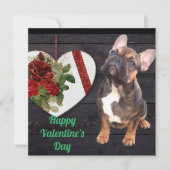 Französische Bulldogge Herz French Bulldog 招待状 (正面)