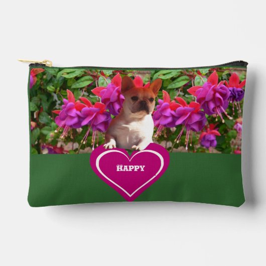 Französische Bulldogge Herz French Bulldog Mutter アクセサリーポーチ (正面)