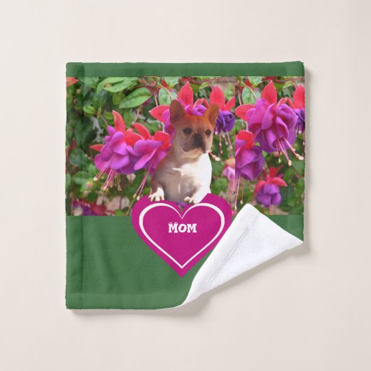 Französische Bulldogge Herz French Bulldog Mutter ウォッシュタオル (ウォッシュタオル)