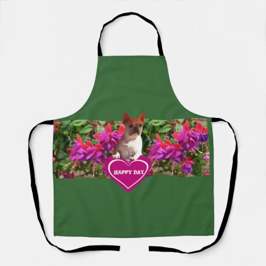 Französische Bulldogge Herz French Bulldog Mutter エプロン (正面)