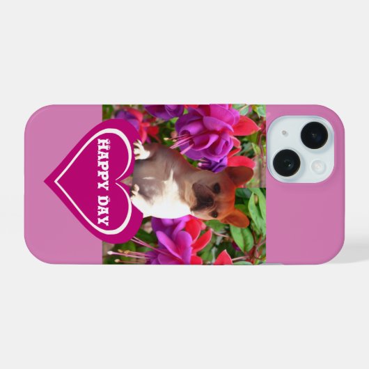 Französische Bulldogge Herz French Bulldog Mutter iPhone 15ケース (裏面横)