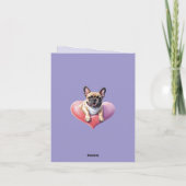 Französische Bulldogge Herz Valentinstags  シーズンカード (裏面)