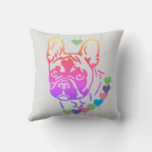Französische Bulldogge Herzhalsband French Bulldog クッション (裏面)