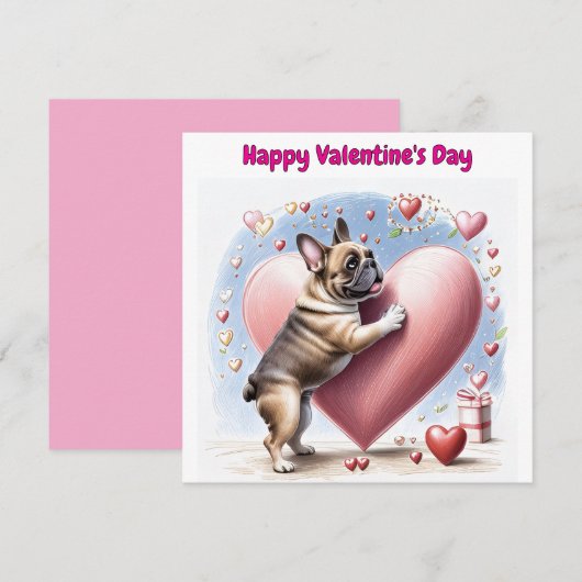 Französische Bulldogge Herzsprung French Bulldog  (正面/裏面)