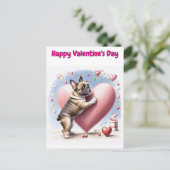 Französische Bulldogge Herzsprung French Bulldog シーズンポストカード (スタンド正面)