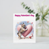 Französische Bulldogge Herzsprung French Bulldog  ポストカード (スタンド正面)