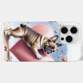 Französische Bulldogge Herzsprung French Bulldog Case-Mate iPhoneケース (裏面 (横))