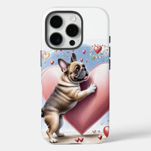Französische Bulldogge Herzsprung French Bulldog Case-Mate iPhoneケース (裏面)