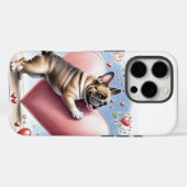 Französische Bulldogge Herzsprung French Bulldog Case-Mate iPhoneケース (裏面 (横))
