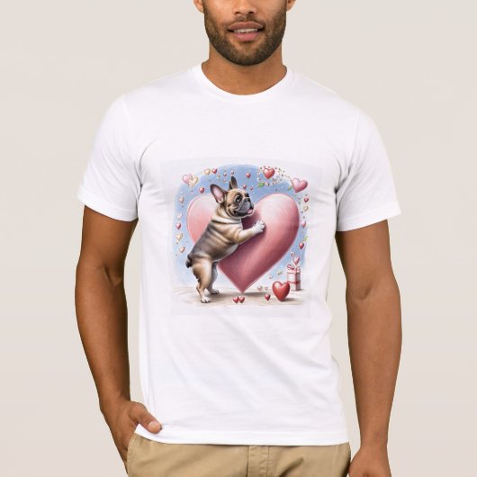 Französische Bulldogge Herzsprung French Bulldog Tシャツ (正面)