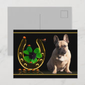 Französische Bulldogge Hufeisen French Bulldog ポストカード (正面/裏面)