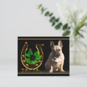 Französische Bulldogge Hufeisen French Bulldog ポストカード (スタンド正面)