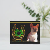 Französische Bulldogge Hufeisen French Bulldog ポストカード (スタンド正面)