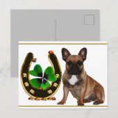 Französische Bulldogge Hufeisen French Bulldog ポストカード (正面/裏面)