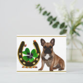 Französische Bulldogge Hufeisen French Bulldog ポストカード (スタンド正面)