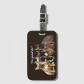 Französische Bulldogge Hundefamilie  ラゲッジタグ (正面縦)