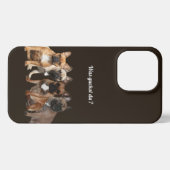 Französische Bulldogge Hundefamilie  iPhoneケース (裏面横)