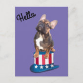 Französische Bulldogge Hut French Bulldog  ポストカード (正面)