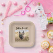 Französische Bulldogge im Stroh French Bulldog  ペーパープレート (パーティー)