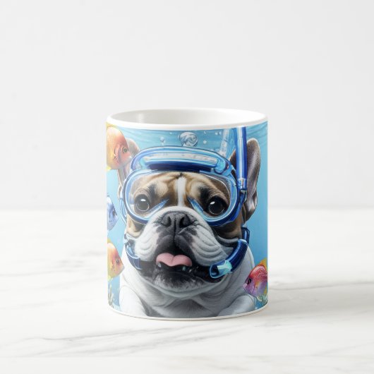 Französische Bulldogge im Urlaub French Bulldog コーヒーマグカップ (中央)