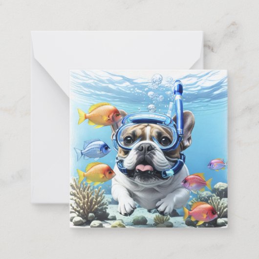 Französische Bulldogge im Urlaub French Bulldog ノートカード (正面)