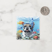 Französische Bulldogge im Urlaub French Bulldog ノートカード (正面/裏面インサイチュ)