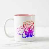 Französische Bulldogge Kaffeebecher Kaffeetasse ツートーンマグカップ (左)