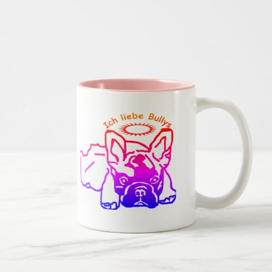 Französische Bulldogge Kaffeebecher Kaffeetasse ツートーンマグカップ (右)