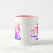 Französische Bulldogge Kaffeebecher Kaffeetasse ツートーンマグカップ (中央)