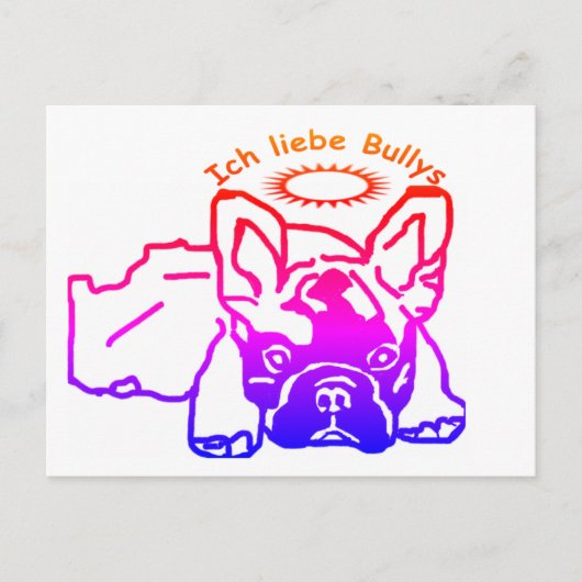 Französische Bulldogge Karte ポストカード (正面)