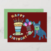 französische Bulldogge Kerzen French Bulldog ポストカード (正面/裏面)