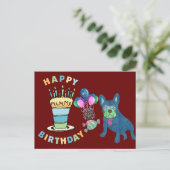 französische Bulldogge Kerzen French Bulldog ポストカード (スタンド正面)